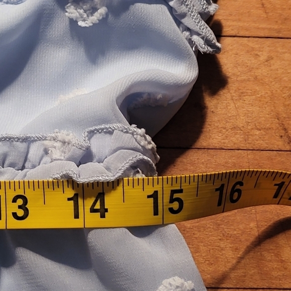 Eilly Bazar Ruffle Trim Clip Dot Dress Size L - Picture 9 of 10